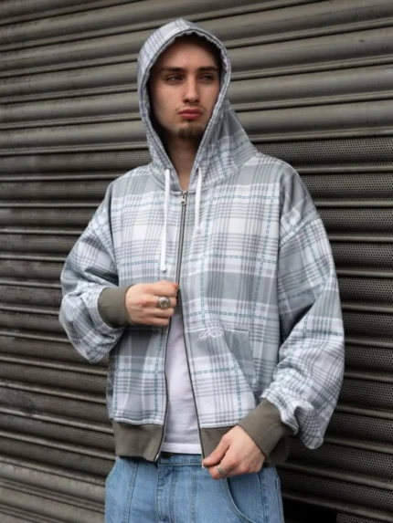 OX16 Plaid Zip Hoodie (3)